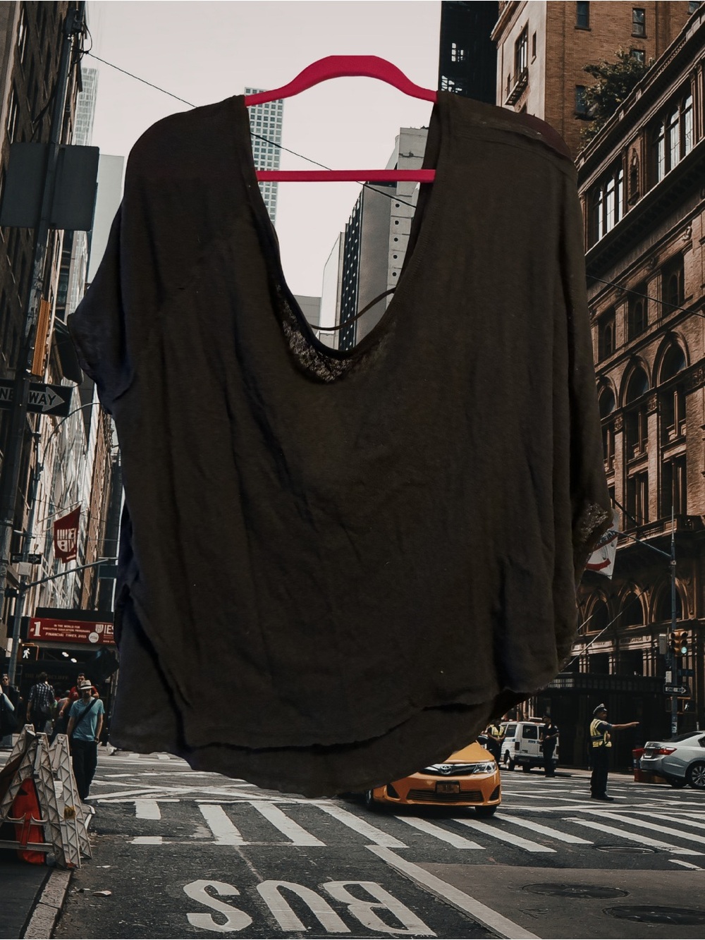 Pebby Forevee Black V-Neck Short Sleeve Women's Tunic Top